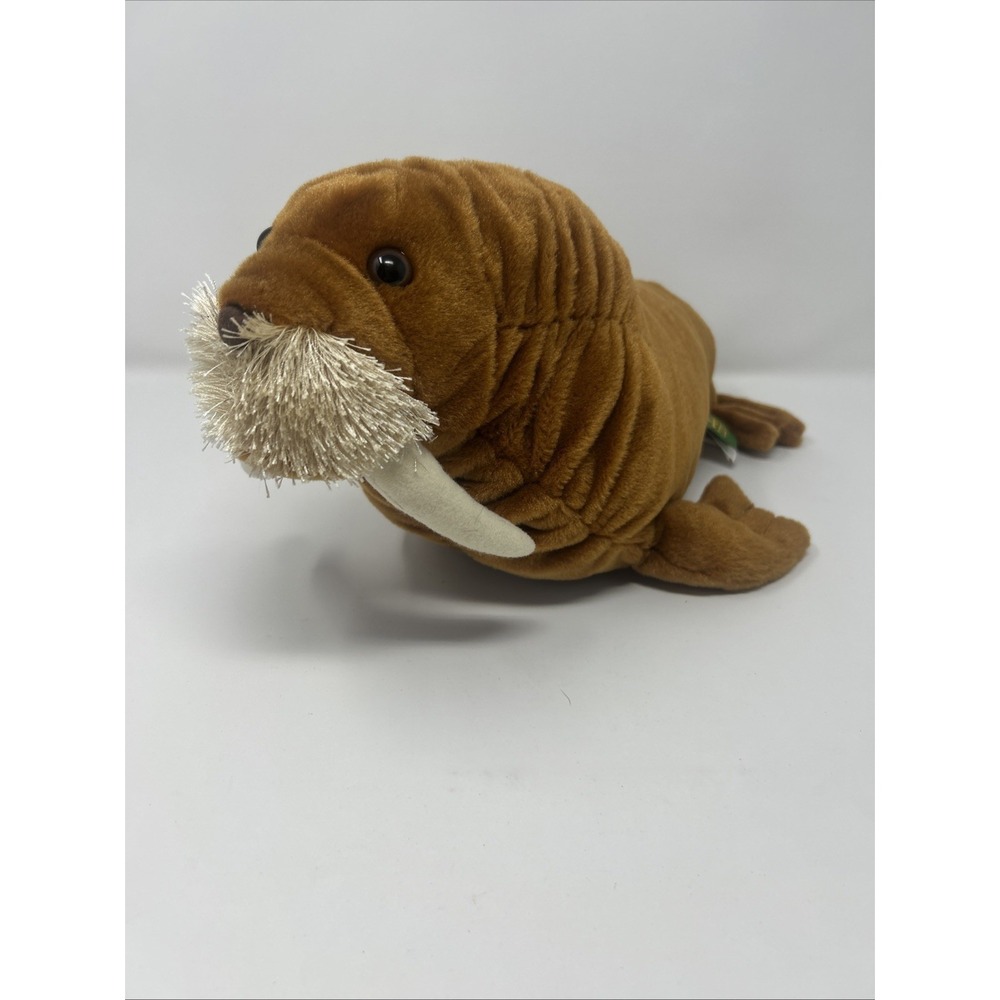 Wild Republic Plush Brown Walrus W/Tusks 12" Long Realistic Stuffed Animal Toy